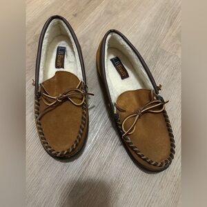 L.B. Evans Men's Brown Moccasin Slippers sz 11